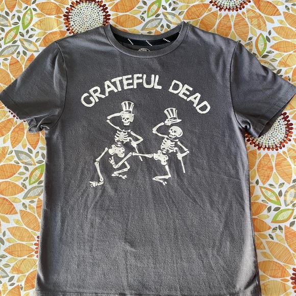 Grateful Dead dancing skeletons Gray T-Shirt, women’s large. - Picture 1 of 5